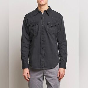 POLO RALPH LAUREN WESTERN SHIRT, BLACK size M